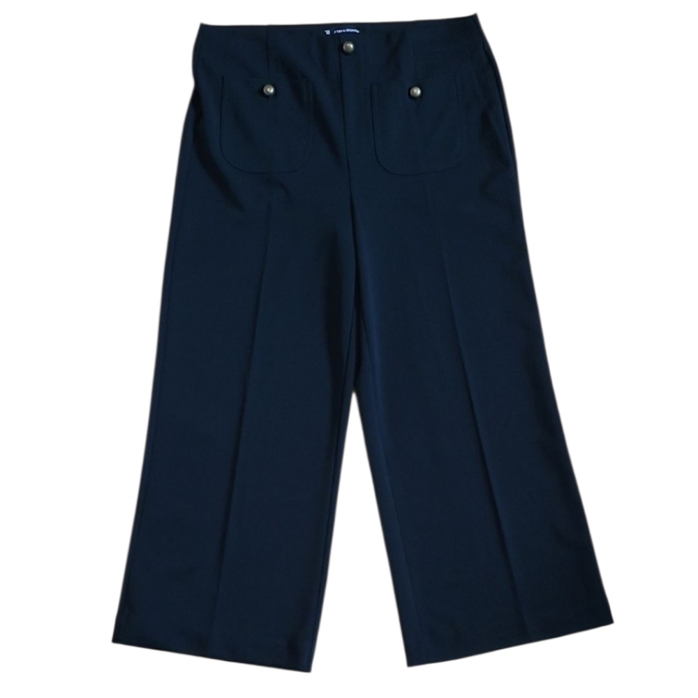 M Jules & Leopold Midnight Black Wide-Leg Crop Pants